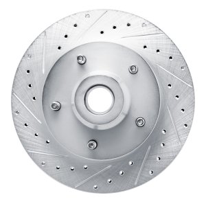 Dodge B1500 Brake Rotor (1) - Front Left - DFC - Drilled & Slotted - Silver - `94-`02