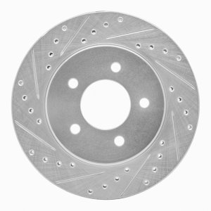 Chrysler Voyager Brake Rotor (1) - Front Left - DFC - Drilled & Slotted - Silver - `91-`02