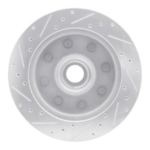 Dodge B3500 Brake Rotor (1) - Front Right - DFC - Drilled & Slotted - Silver - `98-`03