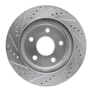Chrysler Aspen Brake Rotor (1) - Front Right - DFC - Drilled & Slotted - Silver - `02-`24