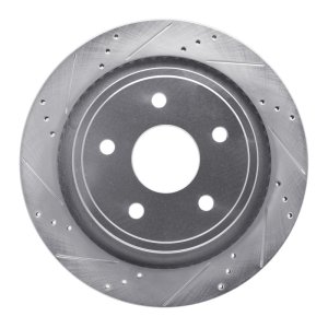 Chrysler Aspen Brake Rotor (1) - Rear Left - DFC - Drilled & Slotted - Silver - `02-`24