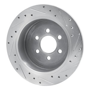 Dodge Dakota Brake Rotor (1) - Rear Left - DFC - Drilled & Slotted - Silver - `03-`04
