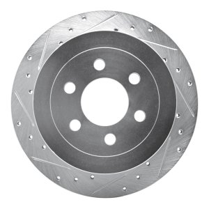 Dodge Dakota Brake Rotor (1) - Rear Left - DFC - Drilled & Slotted - Silver - `03-`04 Dodge Dakota Brake Rotor (1) - Rear Left - DFC - Drilled & Slotted - Silver - `03-`04