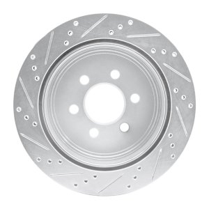 Dodge Durango Brake Rotor (1) - Rear Right - DFC - Drilled & Slotted - Silver - 2003