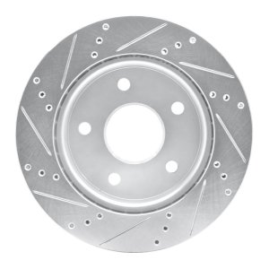 Dodge Dakota Brake Rotor (1) - Front Right - DFC - Drilled & Slotted - Silver - `05-`11