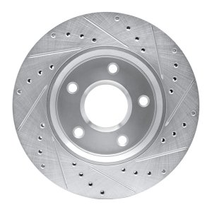 Chrysler Town & Country Brake Rotor (1) - Front Left - DFC - Drilled & Slotted - Silver - `08-`16