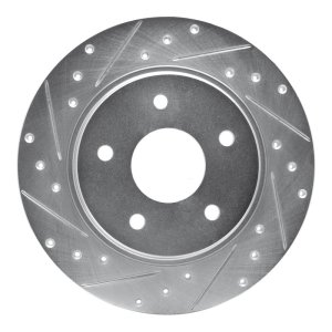 Chrysler Town & Country Brake Rotor (1) - Rear Left - DFC - Drilled & Slotted - Silver - `08-`16