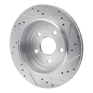 Dodge Durango Brake Rotor (1) - Rear Left - DFC - Drilled & Slotted - Silver - `11-`25