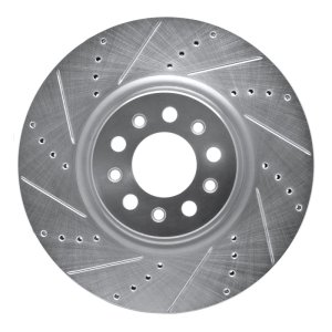 Alfa Romeo TONALE Brake Rotor (1) - Front Left - DFC - Drilled & Slotted - Silver - `14-`25