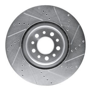Alfa Romeo TONALE Brake Rotor (1) - Front Left - DFC - Drilled & Slotted - Silver - `14-`25 Alfa Romeo TONALE Brake Rotor (1) - Front Left - DFC - Drilled & Slotted - Silver - `14-`25