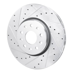 Dodge Charger Daytona Brake Rotor (1) - Front Left - DFC - Drilled & Slotted - Silver - `21-`25
