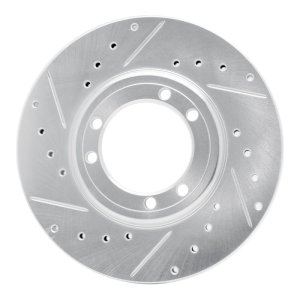 Hummer H1 Brake Rotor (1) - Rear Left/Front Left - DFC - Drilled & Slotted - Silver - `92-`04