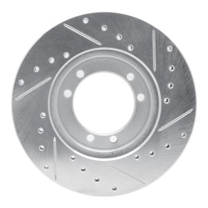 Hummer H1 Brake Rotor (1) - Rear Left/Front Left - DFC - Drilled & Slotted - Silver - `92-`04