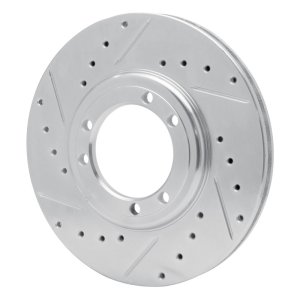 Hummer H1 Brake Rotor (1) - Rear Left/Front Left - DFC - Drilled & Slotted - Silver - `92-`04