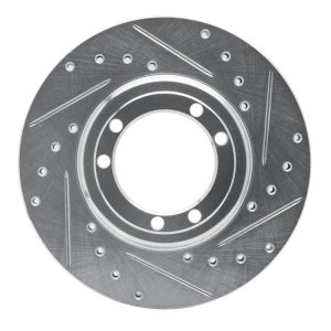 Hummer H1 Brake Rotor (1) - Rear Right/Front Right - DFC - Drilled & Slotted - Silver - `92-`04