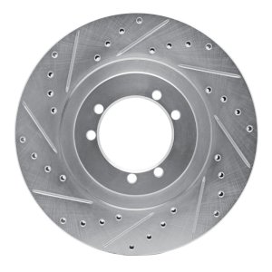 Hummer H1 Brake Rotors (1) - Front Left/Rear Left - DFC - Drilled & Slotted - Silver - `96-`06