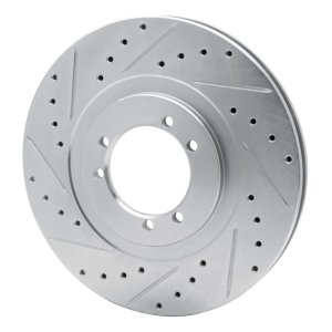 Hummer H1 Brake Rotors (1) - Front Left/Rear Left - DFC - Drilled & Slotted - Silver - `96-`06
