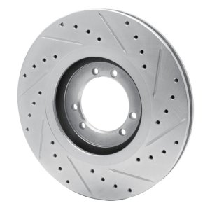 Hummer H1 Brake Rotors (1) - Front Left/Rear Left - DFC - Drilled & Slotted - Silver - `96-`06