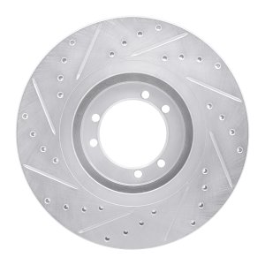 Hummer H1 Brake Rotor (1) - Rear Right/Front Right - DFC - Drilled & Slotted - Silver - `96-`06