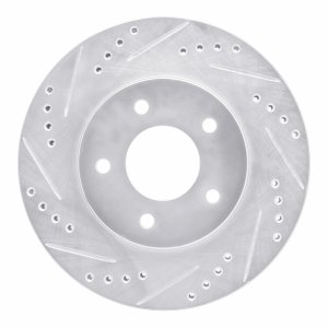 Buick Regal Brake Rotor (1) - Front Left - DFC - Drilled & Slotted - Silver - `94-`01