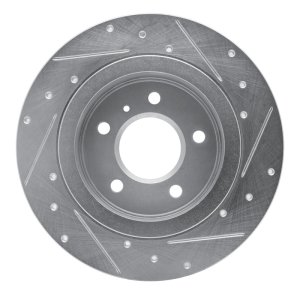 Buick Lucerne Brake Rotor (1) - Rear Left - DFC - Drilled & Slotted - Silver - `06-`11