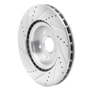 Buick Regal Brake Rotor (1) - Front Right - DFC - Drilled & Slotted - Silver - `09-`17