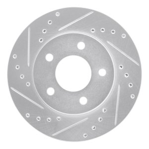Buick Rendezvous Brake Rotor (1) - Front Left - DFC - Drilled & Slotted - Silver - `01-`07