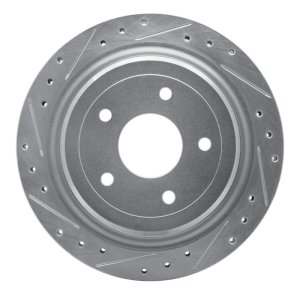 Cadillac XLR Brake Rotor (1) - Rear Left - DFC - Drilled & Slotted - Silver - `97-`13