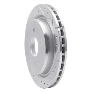 Cadillac XLR Brake Rotor (1) - Rear Right - DFC - Drilled & Slotted - Silver - `97-`13