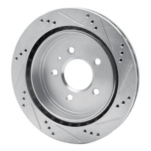 Cadillac CTS Brake Rotor (1) - Rear Left - DFC - Drilled & Slotted - Silver - `03-`11