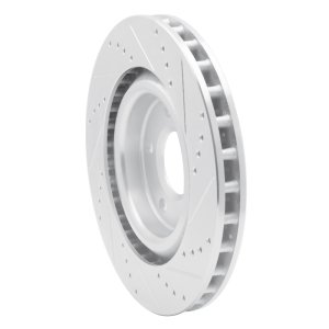 Cadillac XLR Brake Rotor (1) - Front Left - DFC - Drilled & Slotted - Silver - `05-`13