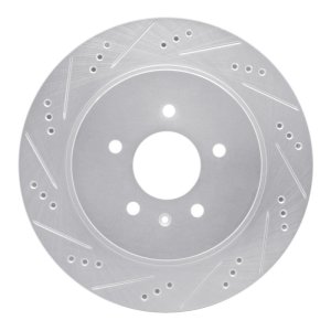 Cadillac STS Brake Rotor (1) - Rear Left - DFC - Drilled & Slotted - Silver - `05-`11