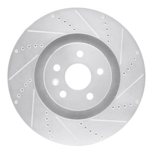 Cadillac CTS Brake Rotor (1) - Front Right - DFC - Drilled & Slotted - Silver - `09-`15 Cadillac CTS Brake Rotor (1) - Front Right - DFC - Drilled & Slotted - Silver - `09-`15