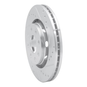 Chevrolet Optra Brake Rotor (1) - Front Right - DFC - Drilled & Slotted - Silver - `04-`17