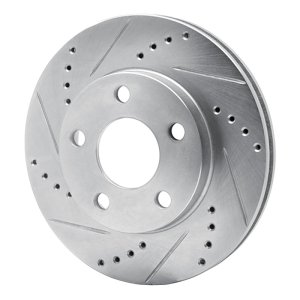 Chevrolet Malibu Brake Rotor (1) - Front Left - DFC - Drilled & Slotted - Silver - `97-`05
