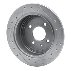 Chevrolet Spark EV Brake Rotor (1) - Rear Left - DFC - Drilled & Slotted - Silver - `14-`16