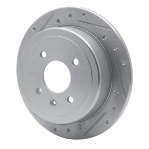 Chevrolet Spark EV Brake Rotor (1) - Rear Left - DFC - Drilled & Slotted - Silver - `14-`16