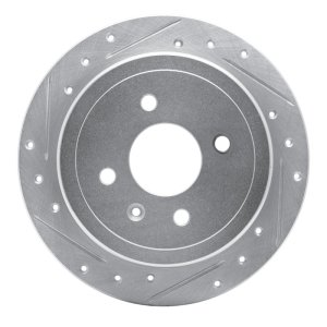 Chevrolet Spark EV Brake Rotor (1) - Rear Left - DFC - Drilled & Slotted - Silver - `14-`16