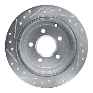 Buick Rendezvous Brake Rotor (1) - Rear Right - DFC - Drilled & Slotted - Silver - `01-`07 Buick Rendezvous Brake Rotor (1) - Rear Right - DFC - Drilled & Slotted - Silver - `01-`07