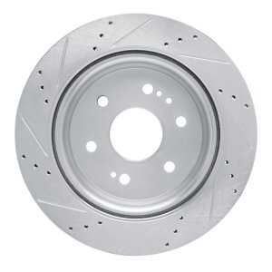 Cadillac Escalade ESV Brake Rotor (1) - Rear Right - DFC - Drilled & Slotted - Silver - `19-`25 Cadillac Escalade ESV Brake Rotor (1) - Rear Right - DFC - Drilled & Slotted - Silver - `19-`25