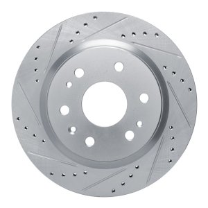 Chevrolet Colorado Brake Rotor (1) - Rear Left - DFC - Drilled & Slotted - Silver - `23-`25