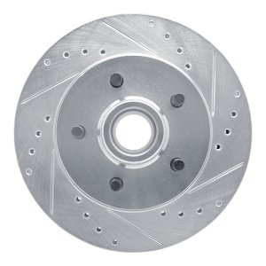 Chevrolet C1500 Suburban Brake Rotor (1) - Front Right - DFC - Drilled & Slotted - Silver - `92-`02