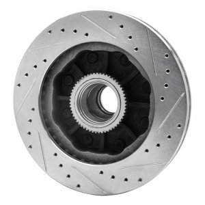 Chevrolet C2500 Brake Rotor (1) - Front Left - DFC - Drilled & Slotted - Silver - `92-`02