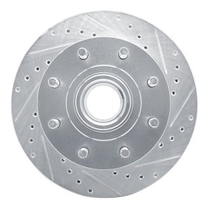 Chevrolet C2500 Brake Rotor (1) - Front Right - DFC - Drilled & Slotted - Silver - `92-`02