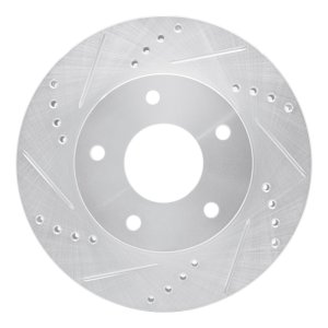 Chevrolet Blazer Brake Rotor (1) - Front Left - DFC - Drilled & Slotted - Silver - `97-`05