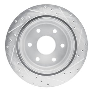 Chevrolet Silverado 1500 HD Brake Rotor (1) - Rear Left - DFC - Drilled & Slotted - Silver - `99-`07