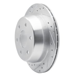 Chevrolet Silverado 1500 HD Brake Rotor (1) - Rear Left - DFC - Drilled & Slotted - Silver - `99-`07