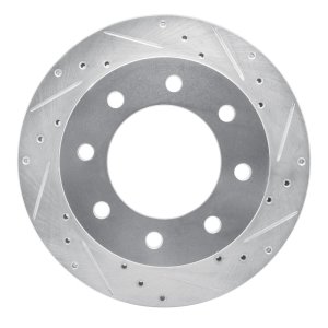 Chevrolet Silverado 2500 Brake Rotor (1) - Rear Right - DFC - Drilled & Slotted - Silver - `99-`25
