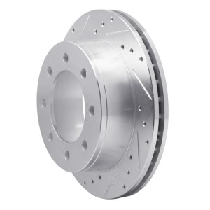 Chevrolet Silverado 3500 HD Brake Rotor (1) - Rear Left - DFC - Drilled & Slotted - Silver - `99-`20
