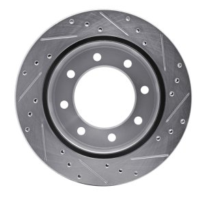 Chevrolet Silverado 3500 HD Brake Rotor (1) - Rear Left - DFC - Drilled & Slotted - Silver - `99-`20